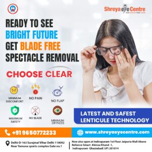 Best Hospital for CLEAR (Flapless Lenticule)Spectacle Removal Eye Surgery in Delhi